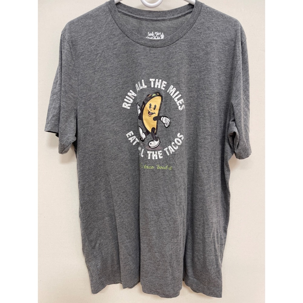 Sarah Marie Design Studio Run All The Miles Eat All The Tacos Gray Graphic Tee